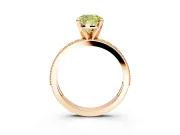Milgrain Pave Engagement Ring Setting for Fancy Yellow Cushion Cut Center with Accent Band and Prong Head in Rose Gold