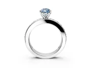 Solitaire Engagement Ring Setting for Fancy Blue Pear-Shaped Center with Channel-Set Accents and Prong Head in White Gold