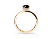 Hidden Halo Engagement Ring Setting for Fancy Black Pear-Shaped Center with Plain Band and Tall Prong Head in Rose Gold