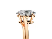 Solitaire Engagement Ring Setting for Oval Center with Plain Bypass Twist Band and Prong Head in Rose Gold