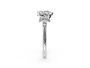 Floral Cluster Engagement Ring Setting for Pear-Shaped Center with Marquise Accents and Prong Head in Platinum