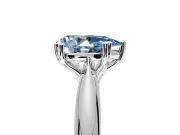 Solitaire Engagement Ring Setting for Fancy Blue Pear-Shaped Center with Reverse Tapered Band and Prong Head in Sterling Silver