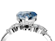 Solitaire Engagement Ring Setting for Fancy Blue Heart-Shaped Center with Marquise Accent Twist Band and Prong Head in White Gold