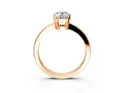 Solitaire Engagement Ring Setting for Oval Center with Plain Band and Flat Tab Prong Head in Rose Gold