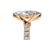 Open Basket Engagement Ring Setting for Marquise Center with Pave Band and Prong Head in Rose Gold
