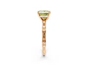 Solitaire Engagement Ring Setting for Fancy Yellow Princess Cut Center with Bamboo Band and Prong Head in Rose Gold
