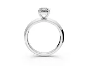 Solitaire Engagement Ring Setting for Emerald Cut Center with Wide Knife Ridge Band and Prong Head in Sterling Silver