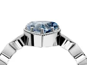 Vintage Station Engagement Ring Setting for Fancy Blue Heart-Shaped Center with Accents and Prong Head in White Gold