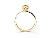 Solitaire Engagement Ring Setting for Fancy Yellow Marquise Center with Fine Pave Accents and Prong Head in Yellow Gold