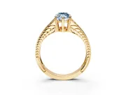 Split Shank Engagement Ring Setting for Fancy Blue Marquise Center with Pave Split Shank and Prong Head in Yellow Gold