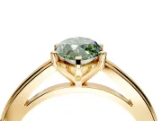 Solitaire Engagement Ring Setting for Fancy Green Marquise Center with Flat-Sided Plain Band and Prong Head in Yellow Gold