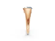 Tension Engagement Ring Setting for Fancy Blue Heart-Shaped Center with Wide Tapered Band and Tension Head in Rose Gold