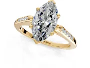 Solitaire Engagement Ring Setting for Marquise Center with Channel Accents and Prong Head in Yellow Gold
