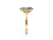 Solitaire Engagement Ring Setting for Fancy Blue Marquise Center with Plain Split Shank and Prong Head in Yellow Gold
