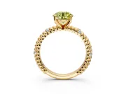 Rope Engagement Ring Setting for Fancy Yellow Round Cut Center with Accent Shoulders and Prong Head in Yellow Gold
