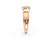 Tension Engagement Ring Setting for Fancy Pink Princess Cut Center with Wide Flat Band and Tension Head in Rose Gold
