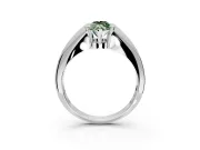 Tension Engagement Ring Setting for Fancy Green Marquise Center with Wide Tapered Band and Tension Head in Platinum