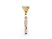 Solitaire Engagement Ring Setting for Fancy Yellow Princess Cut Center with Channel Baguette Band and Prong Head in Rose Gold