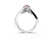 Solitaire Engagement Ring Setting for Fancy Pink Marquise Center with Crossover Accents and Prong Head in Sterling Silver