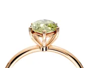 Solitaire Engagement Ring Setting for Fancy Yellow Marquise Center with Straight Thin Band and Prong Head in Rose Gold