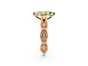 Solitaire Engagement Ring Setting for Fancy Yellow Marquise Center with Marquise Panel Band and Prong Head in Rose Gold
