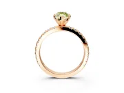 Solitaire Engagement Ring Setting for Fancy Yellow Marquise Center with Fine Pave Band and Claw Prong Head in Rose Gold