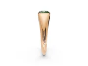 Tension Engagement Ring Setting for Fancy Green Cushion Cut Center with Wide Tapered Band and Tension Head in Rose Gold
