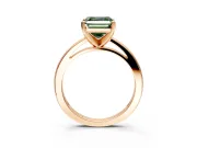 Solitaire Engagement Ring Setting for Fancy Green Asscher Cut Center with Basket Rail and Prong Head in Rose Gold
