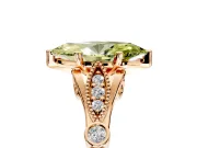 Solitaire Engagement Ring Setting for Fancy Yellow Marquise Center with Marquise and Bezel Accents and Prong Head in Rose Gold