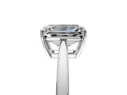 Solitaire Engagement Ring Setting for Emerald Cut Center with Open Cathedral Shoulders and Prong Head in Platinum