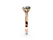 Side Accent Engagement Ring Setting for Fancy Green Heart-Shaped Center with Accent Shoulders and Prong Head in Rose Gold