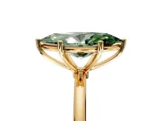 Solitaire Engagement Ring Setting for Fancy Green Marquise Center with Straight Thin Band and Prong Head in Yellow Gold