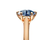 Solitaire Engagement Ring Setting for Fancy Blue Round Cut Center with Cathedral Band and Prong Head in Rose Gold