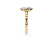 Solitaire Engagement Ring Setting for Marquise Center with Bamboo Band and Prong Head in Yellow Gold