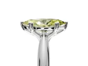 Solitaire Engagement Ring Setting for Fancy Yellow Marquise Center with Reverse Tapered Band and Prong Head in Platinum