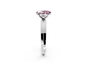 Solitaire Engagement Ring Setting for Fancy Pink Oval Center with Wide Knife Ridge Band and Prong Head in Platinum