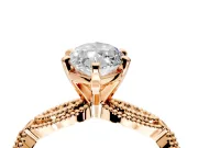 Solitaire Engagement Ring Setting for Marquise Center with Marquise Panel Band and Prong Head in Rose Gold
