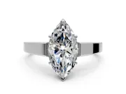 Solitaire Engagement Ring Setting for Marquise Center with Tapered Split Shoulders and Prong Head in Platinum