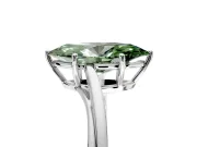 Solitaire Engagement Ring Setting for Fancy Green Marquise Center with Plain Bypass Twist Band and Prong Head in Platinum