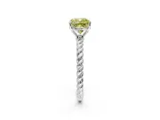 Solitaire Engagement Ring Setting for Fancy Yellow Cushion Cut Center with Plain Twisted Rope Band and Prong Head in White Gold