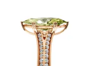 Solitaire Engagement Ring Setting for Fancy Yellow Marquise Center with Pave Rail Split Shank and Prong Head in Rose Gold