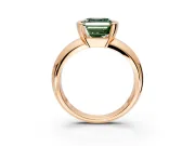 Tension Engagement Ring Setting for Fancy Green Asscher Cut Center with Wide Flat Band and Tension Head in Rose Gold