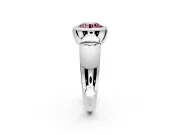 Solitaire Engagement Ring Setting for Fancy Pink Round Cut Center with Wide Band and Bezel Head in Platinum