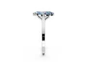 Solitaire Engagement Ring Setting for Fancy Blue Marquise Center with Tapered Shoulders and Prong Head in Platinum