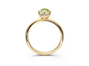 Hidden Halo Engagement Ring Setting for Fancy Yellow Marquise Center with Thin Round-Wire Band and Prong Head in Yellow Gold