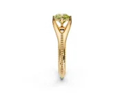 Solitaire Engagement Ring Setting for Fancy Yellow Cushion Cut Center with Milgrain Cathedral Band and Prong Head in Yellow Gold