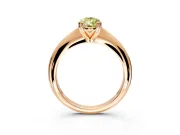 Solitaire Engagement Ring Setting for Fancy Yellow Pear-Shaped Center with Reverse Tapered Band and Prong Head in Rose Gold