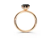 Hidden Halo Engagement Ring Setting for Fancy Black Heart-Shaped Center with Thin Rounded Band and Prong Head in Rose Gold