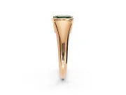 Tension Engagement Ring Setting for Fancy Green Asscher Cut Center with Wide Tapered Band and Tension Head in Rose Gold