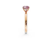 Hidden Halo Engagement Ring Setting for Fancy Pink Cushion Cut Center with Thin Rounded Band and Prong Head in Rose Gold